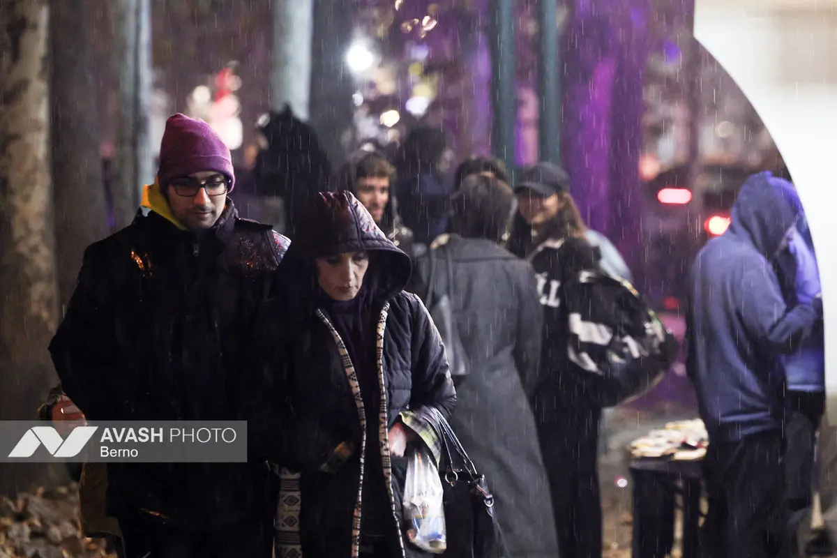 بارش باران پاییزی در تهران