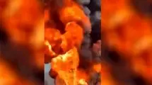 آتش‌سوزی شدید انبار دپوی سوخت قاچاق در شهرستان سرباز