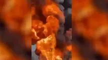 آتش‌سوزی شدید انبار دپوی سوخت قاچاق در شهرستان سرباز