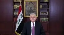 پیام تبریک رئیس‌جمهور عراق به آیت‌الله سید مجتبی خامنه‌ای به مناسبت رهبری ایران

