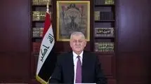 پیام تبریک رئیس‌جمهور عراق به آیت‌الله سید مجتبی خامنه‌ای به مناسبت رهبری ایران
