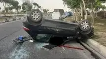 واژگونی مرگبار پژو ۲۰۶ در بزرگراه تهران–قم 
