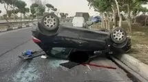 واژگونی مرگبار پژو ۲۰۶ در بزرگراه تهران–قم 