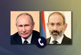 پوتین و نخست وزیر ارمنستان گفتگو کردند