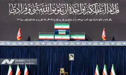 لحظه ورود باشکوه پیکر رهبری شهید به مصلی تهران 