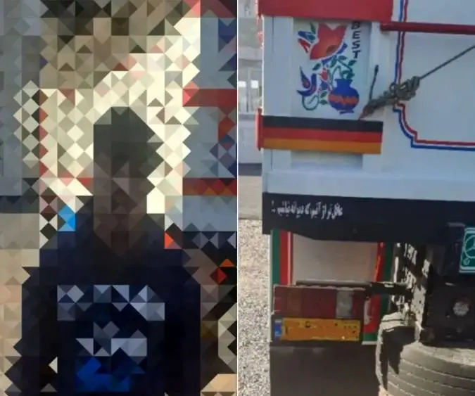 توقیف کامیون با راننده بدون گواهینامه! 