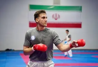 محمود نعمتی نماینده وزن ۸۴+ کیلوگرم تیم ملی در بازی‌های آسیایی ناگویا