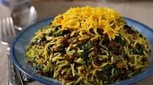 طرز تهیه اسفناج پلو با مرغ و رب انار