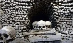 ساخت یک مکان وحشتناک با جمجمه و استخوان انسان/ببینید