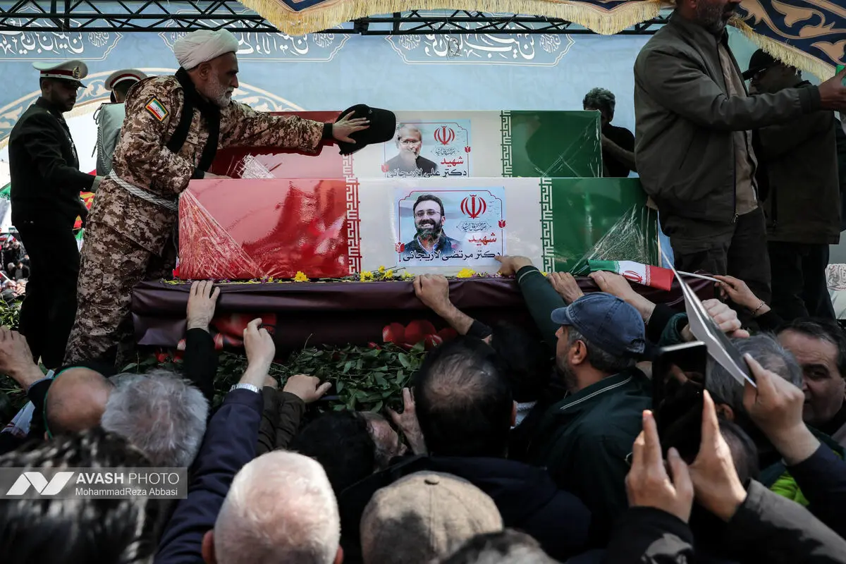 مراسم تشییع «علی لاریجانی»، «غلامرضا سلیمانی» و قهرمانان «ناو دنا»