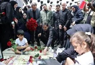 حضور جامعه ورزش در مراسم وداع با شهدای حملات رژیم صهیونیستی