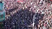 راهپیمایی‌ گسترده در یمن در حمایت از پیروزی ایران علیه متجاوزان آمریکایی- صهیونی