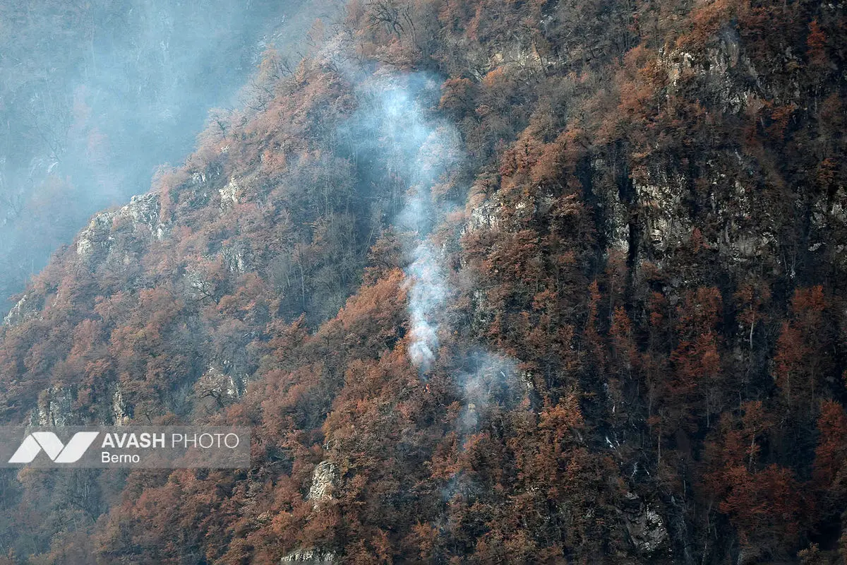 آتش‌سوزی مناطق کوهستانی روستاهای دلیر و الیت