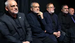 حضور پزشکیان در مراسم یادبود حسین طیب‌نیا
