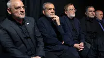 حضور پزشکیان در مراسم یادبود حسین طیب‌نیا
