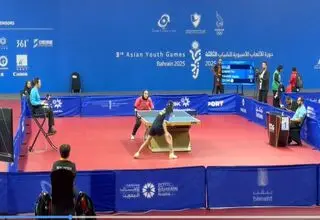 صعود یاوری به یک‌شانزدهم‌ نهایی تنیس روی میز بانوان