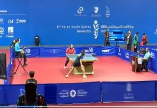 صعود یاوری به یک‌شانزدهم‌ نهایی تنیس روی میز بانوان