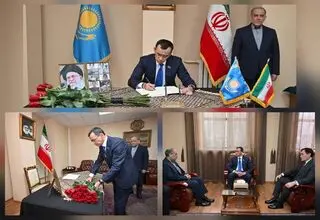 حضور رئیس سنای پارلمان قزاقستان در سفارت ایران