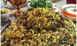 طرز تهیه قنبیدپلو قم با کلم قمری و گوشت قلقلی