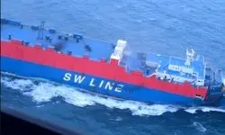 آتش‌سوزی در یک کشتی باریِ کره‌جنوبی