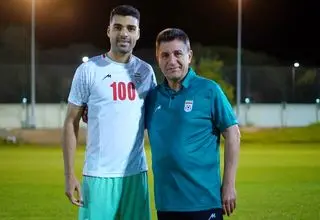 تونل افتخار برای مهدی طارمی در تمرین تیم‌ملی