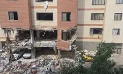 فیلم جدید از محل حادثه انفجار ساختمان مسکونی پردیسان قم