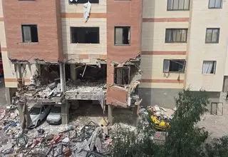 فیلم جدید از محل حادثه انفجار ساختمان مسکونی پردیسان قم