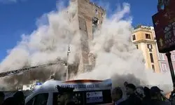 فرو ریختن برج تاریخی در قلب رم