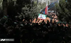 مراسم تشییع پیکر سردار حاجی زاده ، سلامی و برخی از فرماندهان سپاه پاسداران در تهران