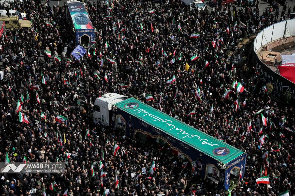 مراسم تشییع «علی لاریجانی»، «غلامرضا سلیمانی» و قهرمانان «ناو دنا»