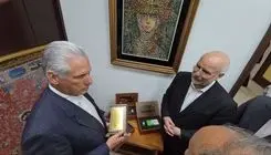 اهدای ۴ کیت دارویی هسته‌ای ایرانی به رئیس‌جمهور کوبا توسط قالیباف