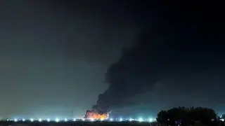 مقر آمریکا آتش گرفت