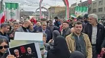 حضور رییس سازمان انرژی اتمی ایران در راهپیمایی ۲۲ بهمن