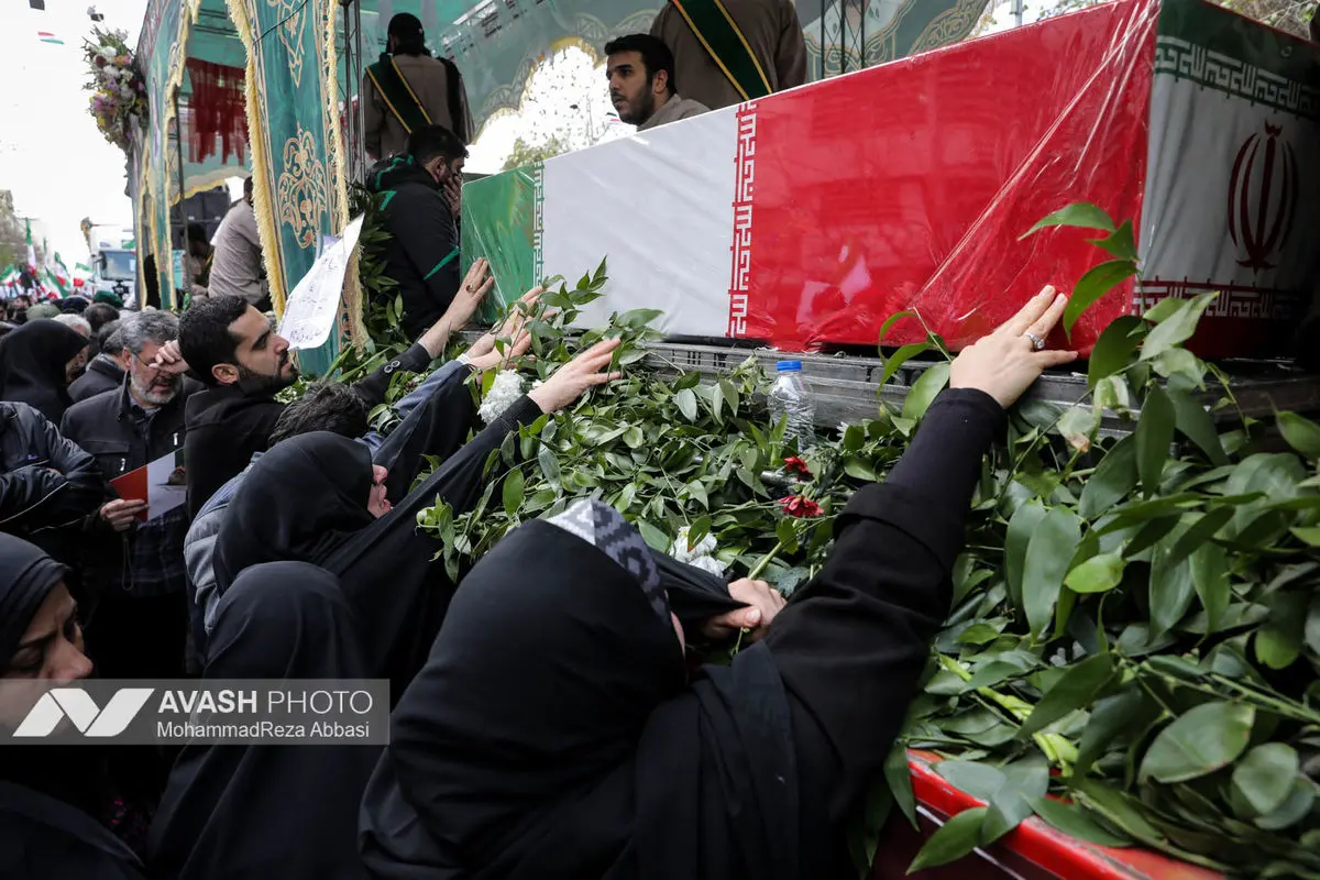 مراسم تشییع پیکر شهدای جنایات اخیر صهیونی - آمریکایی _۱