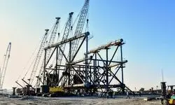 انجام عملیاتRoll-Up جکت سکوی پروژه فرزاد ب در یارد خرمشهر  