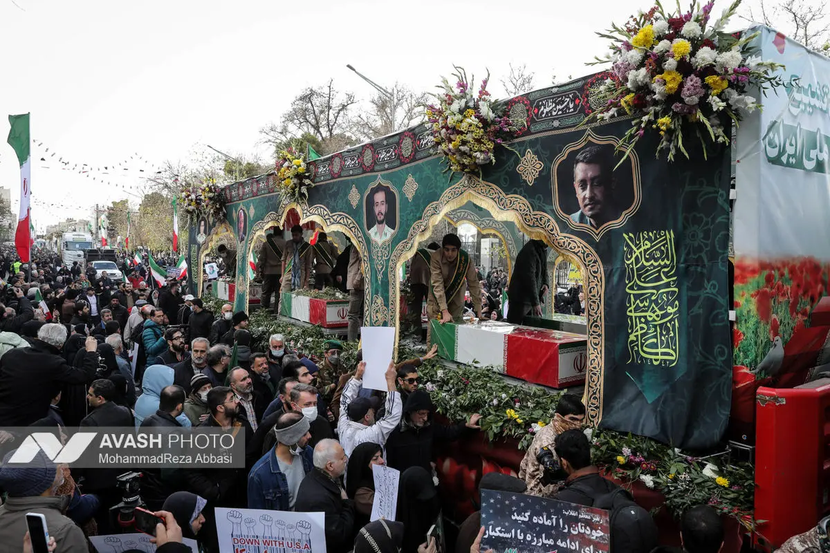 مراسم تشییع پیکر شهدای جنایات اخیر صهیونی - آمریکایی _۱