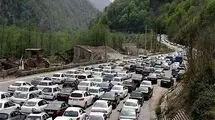 ترافیک سنگین در جاده چالوس