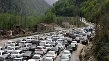 ترافیک سنگین در جاده چالوس