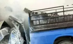 مرگ تلخ 5 مسافر در صحنه تصادف نیسان آبی / در محور دزفول رخ داد