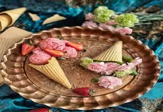  طرز تهیه بستنی قیفی خانگی با میوه و شکلات/ راحت و خوشمزه