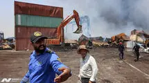 تداوم عملیات آوار برداری در محوطه کانتینری بندر شهید رجایی