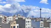 آتش سوزی در شریعتی تهران پس از بمباران امروز ؛هم‌اکنون