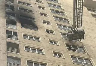 آتش‌سوزی مهیب در یک مجتمع مسکونی در دهکده المپیک +جزئیات