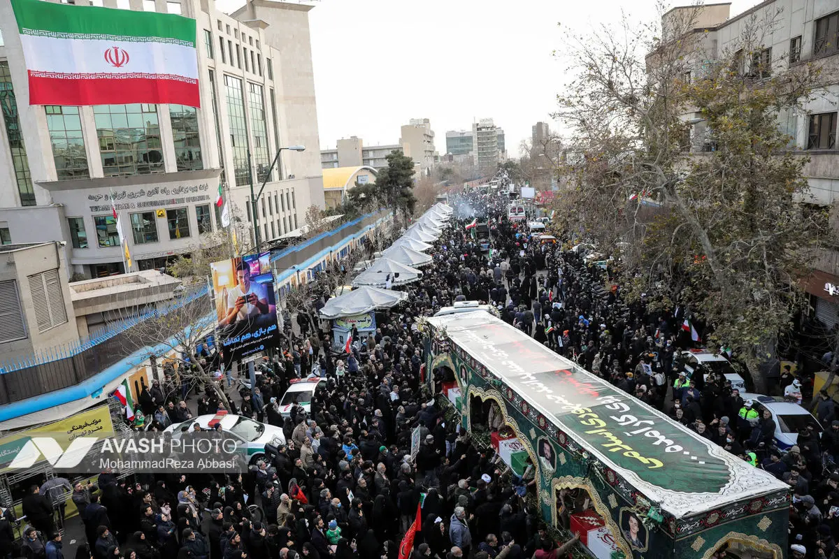 مراسم تشییع پیکر شهدای جنایات اخیر صهیونی - آمریکایی _۱