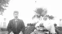 عکس/ محمدعلی شاه قاجار ۱۳۰ سال پیش نشسته در کنار همسرش ملکه جهان