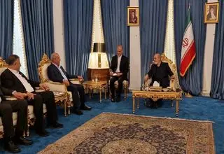 دیدار دبیر شورای عالی امنیت ملی کشورمان با معاون دبیرکل جبهه مردمی آزادی فلسطین 