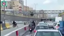 فیلم صحنه موبایل قاپی در ترافیک اتوبان امام علی (ع) 