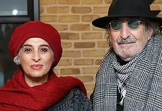 فرهاد آئیش بر سر همسرش مائده طهماسبی بوسه ای عاشقانه زد