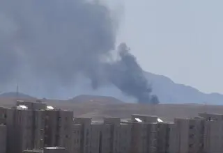 ستون دود در منطقه گیلاوند دماوند ناشی از آتش‌سوزی است