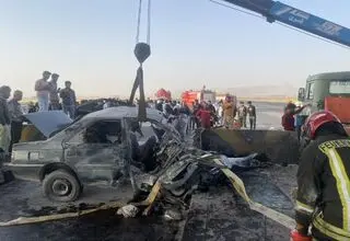 تصادف مرگبار پژو در جاده مشهد